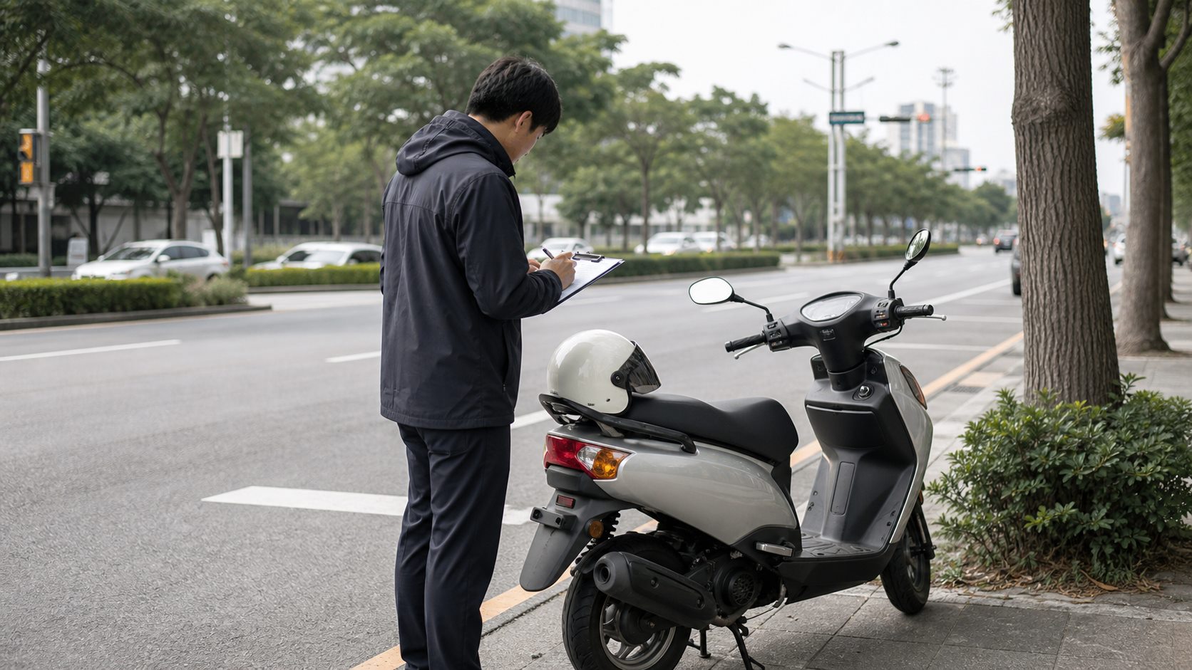 Generic scooter roadside support illustration for a service decision guide